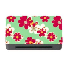 Retro 1960s Flowers Pattern Memory Card Reader With Cf