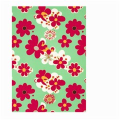 Retro 1960s Flowers Pattern Large Garden Flag (two Sides) by violetheavensky