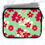 Retro 1960s Flowers Pattern Apple iPad 2/3/4 Zipper Cases Front