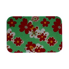 Retro 1960s Flowers Pattern Open Lid Metal Box (silver)  