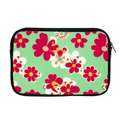 Retro 1960s Flowers Pattern Apple Macbook Pro 17  Zipper Case