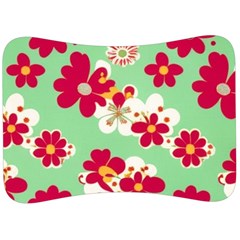 Retro 1960s Flowers Pattern Velour Seat Head Rest Cushion