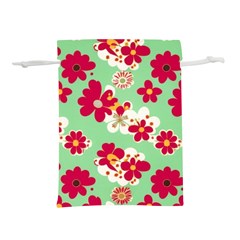 Retro 1960s Flowers Pattern Lightweight Drawstring Pouch (s)