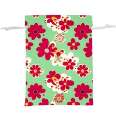 Retro 1960s Flowers Pattern Lightweight Drawstring Pouch (xl)