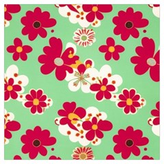 Retro 1960s Flowers Pattern Lightweight Scarf 