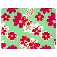 Retro 1960s Flowers Pattern Two Sides Premium Plush Fleece Blanket (baby Size) by violetheavensky