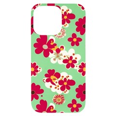 Retro 1960s Flowers Pattern Iphone 14 Pro Max Black Uv Print Case