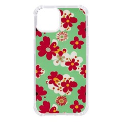 Retro 1960s Flowers Pattern Iphone 14 Tpu Uv Print Case by patterns123