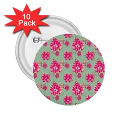 Retro 1880s Flowers Pattern 11 2 25  Buttons (10 Pack)  by patterns123