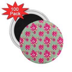 Retro 1880s Flowers Pattern 11 2 25  Magnets (100 Pack) 