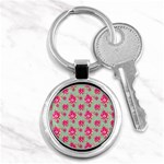 Retro 1880s Flowers Pattern 11 Key Chain (Round) Front