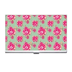 Retro 1880s Flowers Pattern 11 Business Card Holder by patterns123