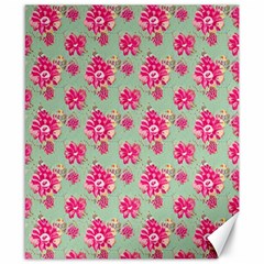 Retro 1880s Flowers Pattern 11 Canvas 8  X 10 