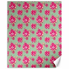 Retro 1880s Flowers Pattern 11 Canvas 11  X 14 