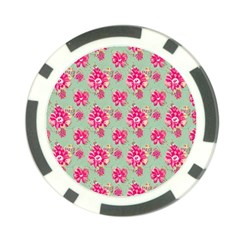 Retro 1880s Flowers Pattern 11 Poker Chip Card Guard