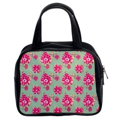 Retro 1880s Flowers Pattern 11 Classic Handbag (two Sides)