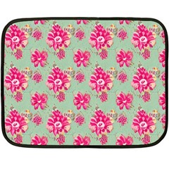 Retro 1880s Flowers Pattern 11 Fleece Blanket (mini) by violetheavensky