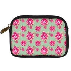 Retro 1880s Flowers Pattern 11 Digital Camera Leather Case