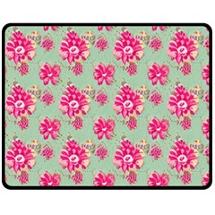 Retro 1880s Flowers Pattern 11 Fleece Blanket (medium)