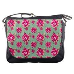 Retro 1880s Flowers Pattern 11 Messenger Bag by violetheavensky