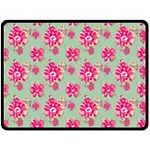 Retro 1880s Flowers Pattern 11 Two Sides Fleece Blanket (Large) 80 x60  Blanket Front