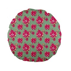 Retro 1880s Flowers Pattern 11 Standard 15  Premium Flano Round Cushions