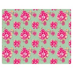 Retro 1880s Flowers Pattern 11 Two Sides Premium Plush Fleece Blanket (teen Size)