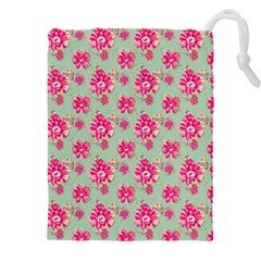 Retro 1880s Flowers Pattern 11 Drawstring Pouch (4xl)