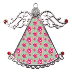 Retro 1880s Flowers Pattern 11 Metal Angel With Crystal Ornament by patterns123