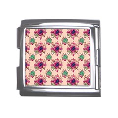 Retro 1880s Flowers Pattern 10 Mega Link Italian Charm (18mm) by patterns123