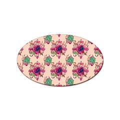 Retro 1880s Flowers Pattern 10 Sticker (oval)