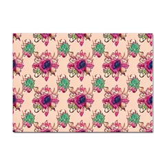 Retro 1880s Flowers Pattern 10 Sticker A4 (100 Pack)