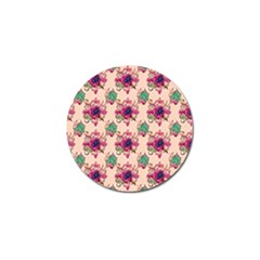 Retro 1880s Flowers Pattern 10 Golf Ball Marker