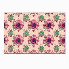 Retro 1880s Flowers Pattern 10 Postcards 5  X 7  (pkg Of 10)