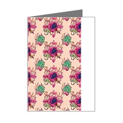 Retro 1880s Flowers Pattern 10 Mini Greeting Card