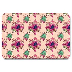 Retro 1880s Flowers Pattern 10 Large Doormat