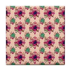 Retro 1880s Flowers Pattern 10 Face Towel