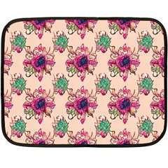 Retro 1880s Flowers Pattern 10 Fleece Blanket (mini)