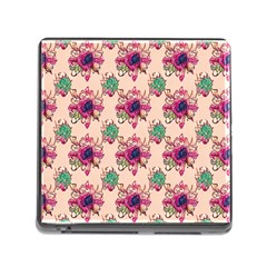 Retro 1880s Flowers Pattern 10 Memory Card Reader (square 5 Slot)