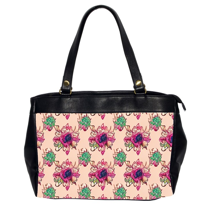 Retro 1880s Flowers Pattern 10 Oversize Office Handbag (2 Sides)