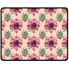 Retro 1880s Flowers Pattern 10 Fleece Blanket (medium) by patterns123