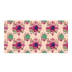 Retro 1880s Flowers Pattern 10 Satin Wrap 35  X 70 