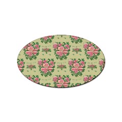 Retro 1880s Flowers Pattern 9 Sticker (oval) by patterns123