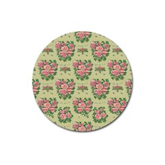 Retro 1880s Flowers Pattern 9 Magnet 3  (round)