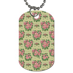 Retro 1880s Flowers Pattern 9 Dog Tag (one Side)