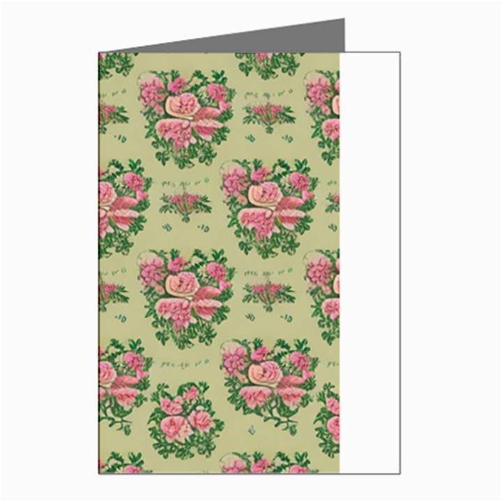 Retro 1880s Flowers Pattern 9 Greeting Cards (Pkg of 8)