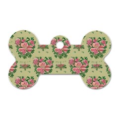 Retro 1880s Flowers Pattern 9 Dog Tag Bone (one Side)