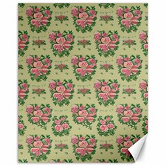 Retro 1880s Flowers Pattern 9 Canvas 11  X 14 