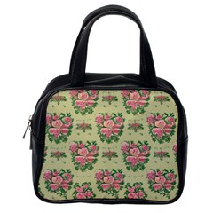 Retro 1880s Flowers Pattern 9 Classic Handbag (one Side) by violetheavensky