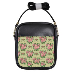 Retro 1880s Flowers Pattern 9 Girls Sling Bag